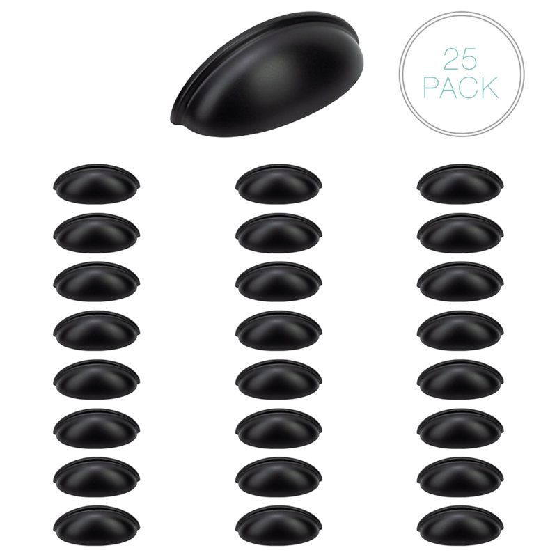 3" Center Cup/Bin Pull Multipack, Matte Black