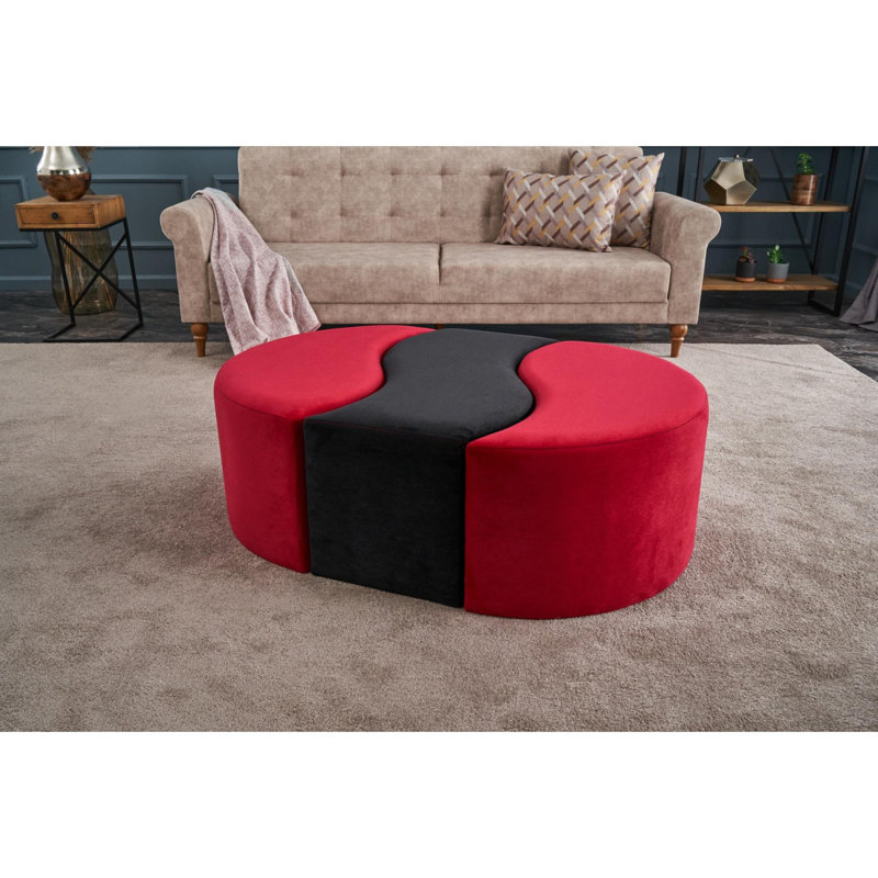 Pouf, Noir / rouge