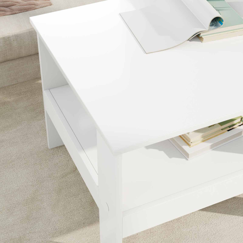 Coffee Table with Storage, White
