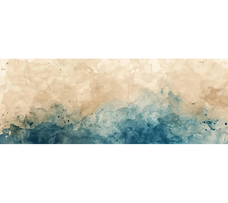 Murale aquarelle beige, L 114 po x l 204 po