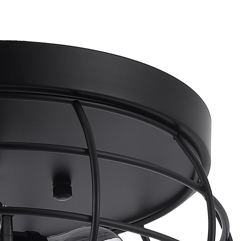 Plafonnier encastré tambour 3 lumières Jacobina, Noir