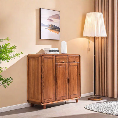 Wujin Wooden Shoe Cabinet 16 Pair Solid Wood Shoe Storage Cabinet