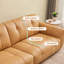 Causeuse coussin jaune en cuir véritable