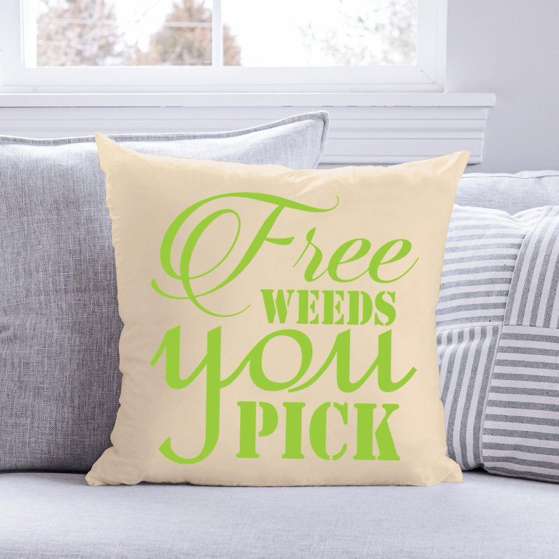 Amour de jardin - Citation amusante 648 - Coussin décoratif inclus, H 16 po x l 16 po