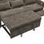Canapé 3 places 2 en 1 avec lit escamotable et fauteuil inclinable réversible, gris foncé, idéal pour les salons multifonctionnels modernes-621181479