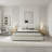 Boucle Upholstered Bed Frame With Tall Curved Headboard, Modern Minimalist Style-1167860284-1169058528