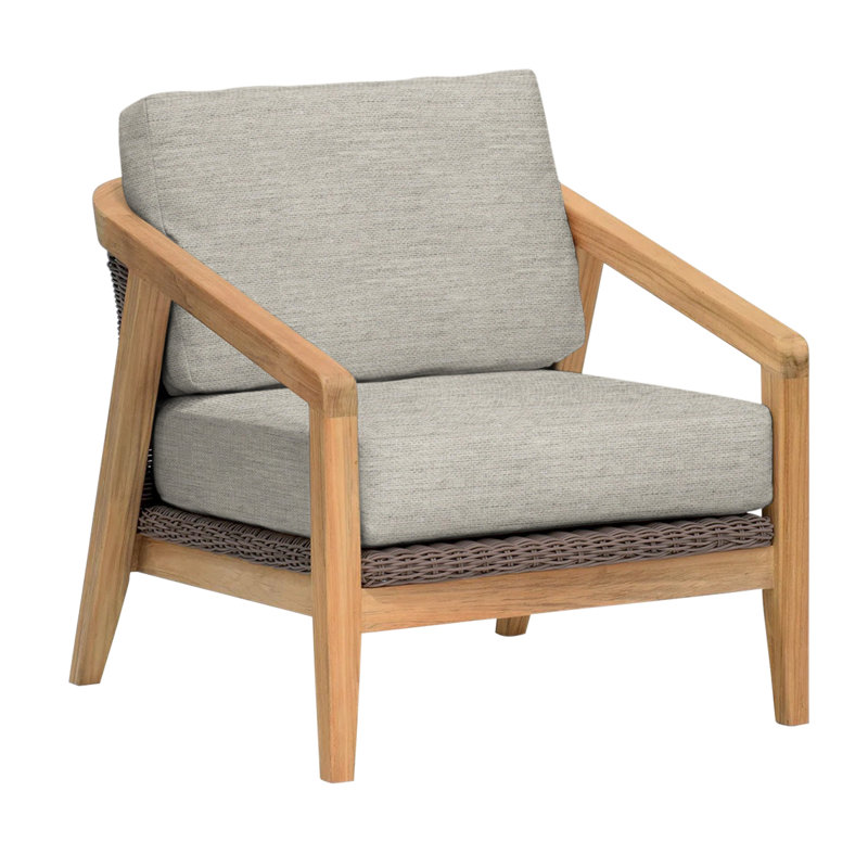 Spencer Outdoor Lounge Chair, Fog Rain, Spencer Cobblestone