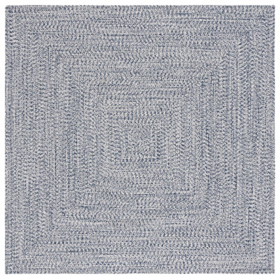 Trombetta Hand Woven Area Rug in Dark Blue/Ivory