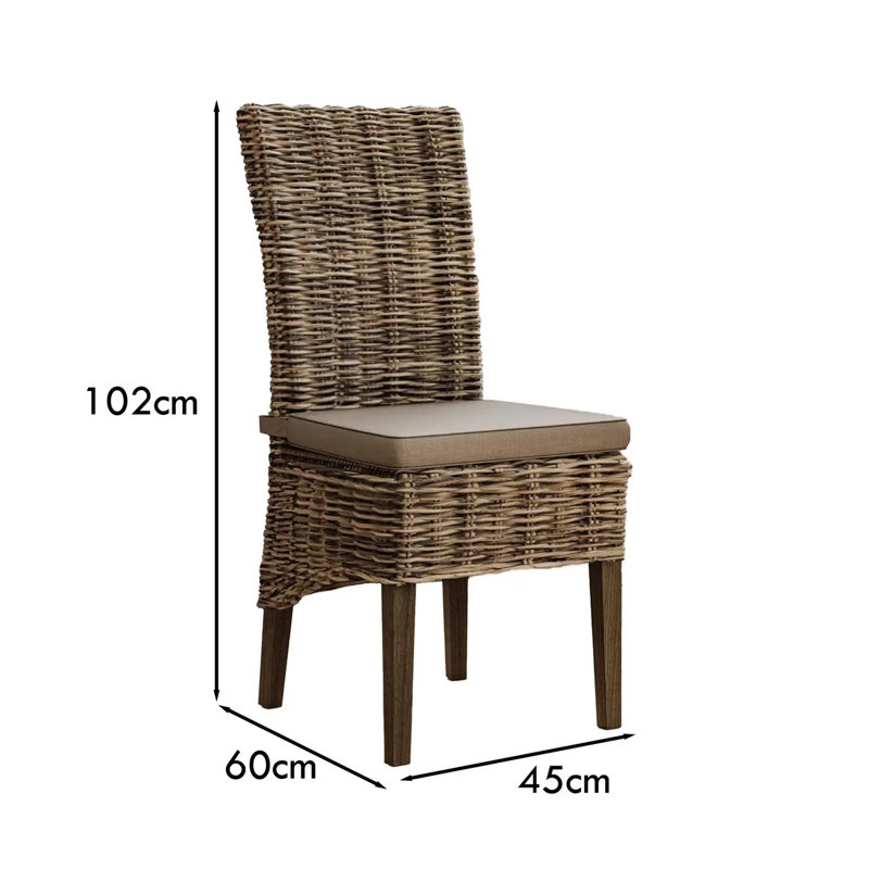 Aliyaha Pair Of Handmade Kubu Rattan Dining Chair