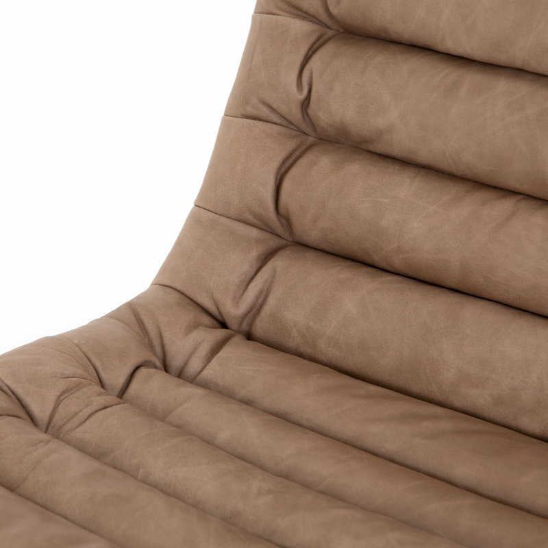 Malibu Leather Swivel Task Chair, Natural Washed Mushroom