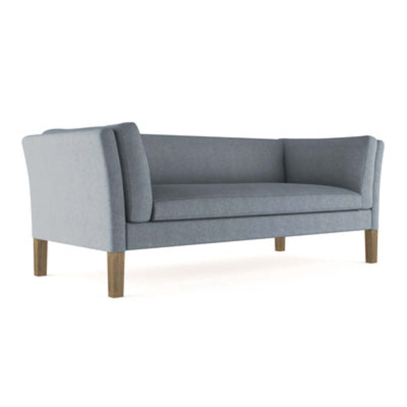 Charlton Flared Shelter-Arm Sofa, 31" H x 72" W x 33" D, Weathered, Box Weave Linen Blush