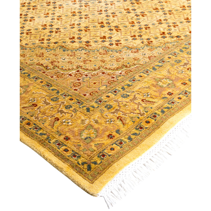 Overdyed Hand-Knotted Wool Modern-Contemporary Yellow Area Rug 4' 9" x 7' 5"
