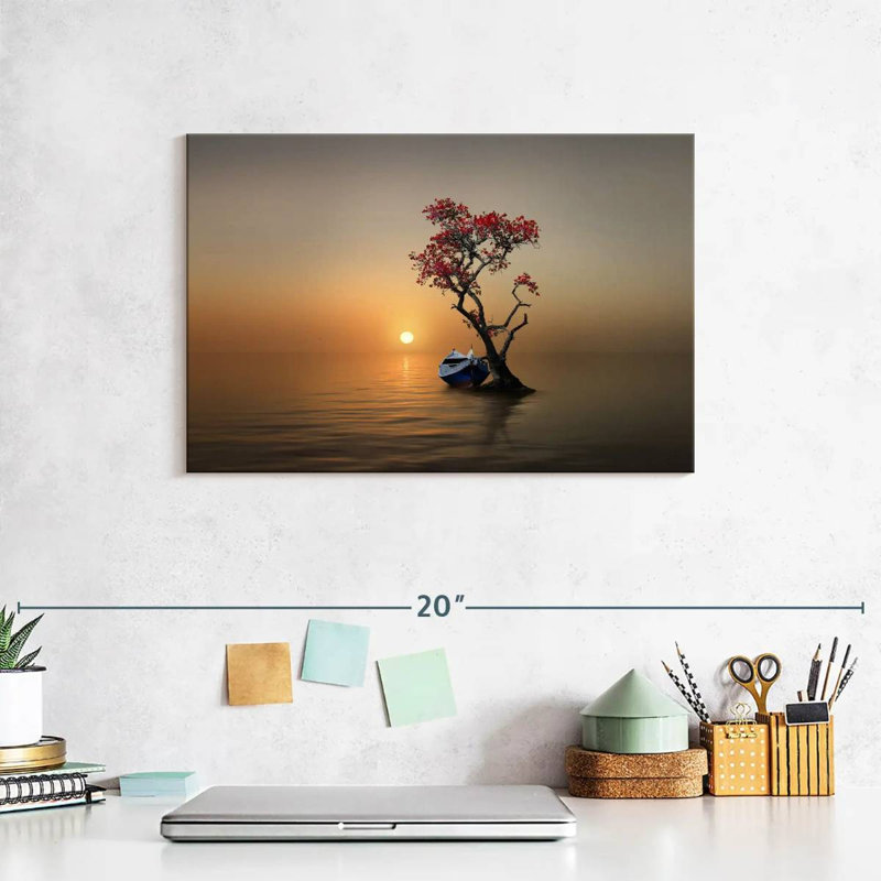 Mehar Tree Moored Boat, 8" H x 12" W