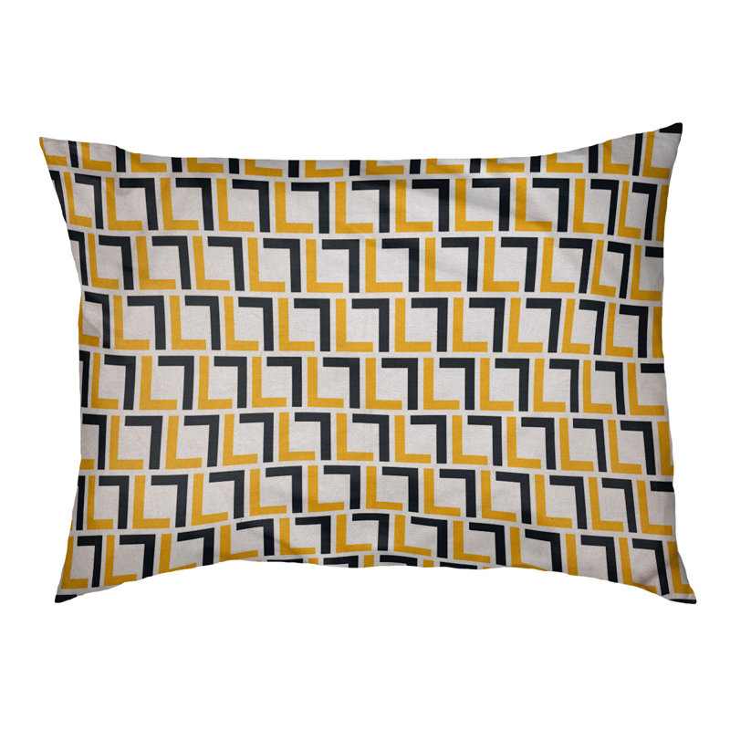 Coussin pour chien Brossard, Petit (l 28 po x P 18 po x H 4 po), Blanc / Doré / Noir