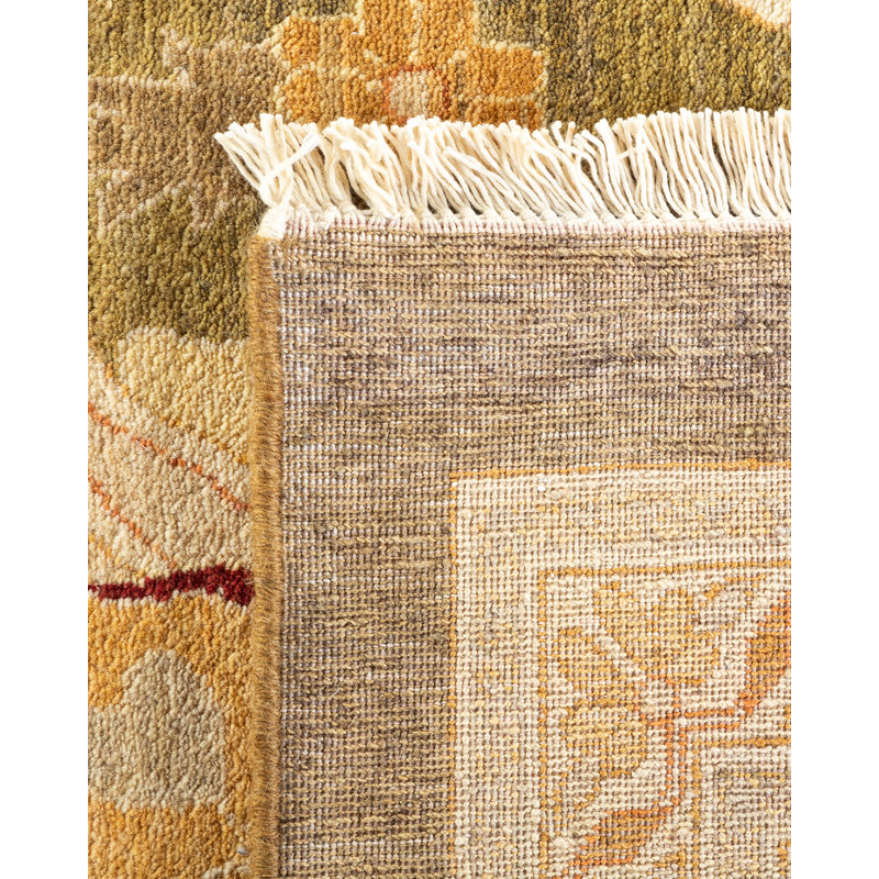 One-of-a-Kind 12 X 15 2010s Wool Area Rug in Green