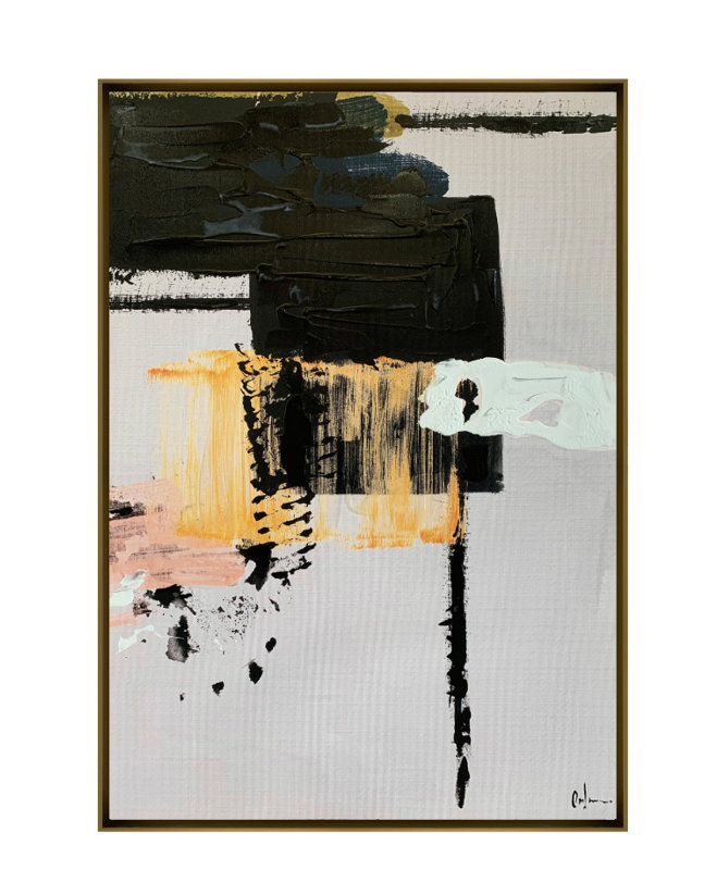 Formelle Single Picture Frame Painting on Wood, Golden, 150cm H x 90cm W