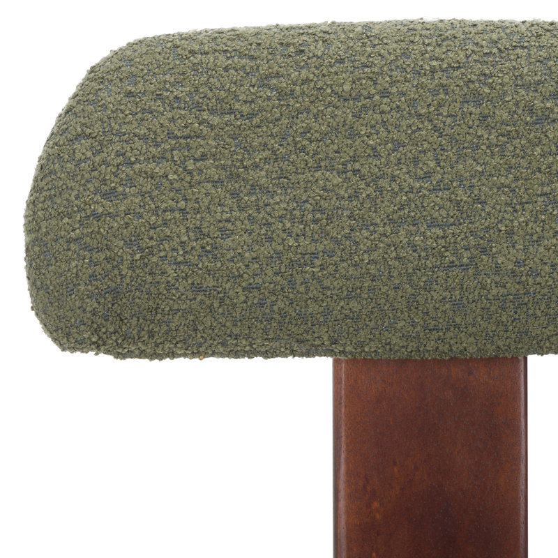 Cayde Boucle Dining Chair, Sage, Walnut