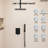 10" High Pressure Rainfall Shower System, Ceiling Mount Shower Faucet Set with Handheld Spray-75826451