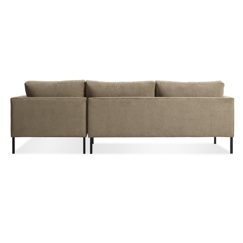 Paramount Chaise Sectional, Black, Sanford Oatmeal Basketweave, Right Hand Facing