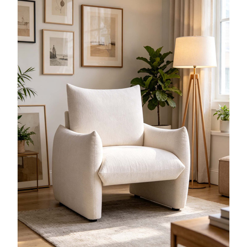 Fauteuil d'appoint en chenille, Beige