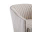 Fauteuil demi-tonneau rembourré à rayures