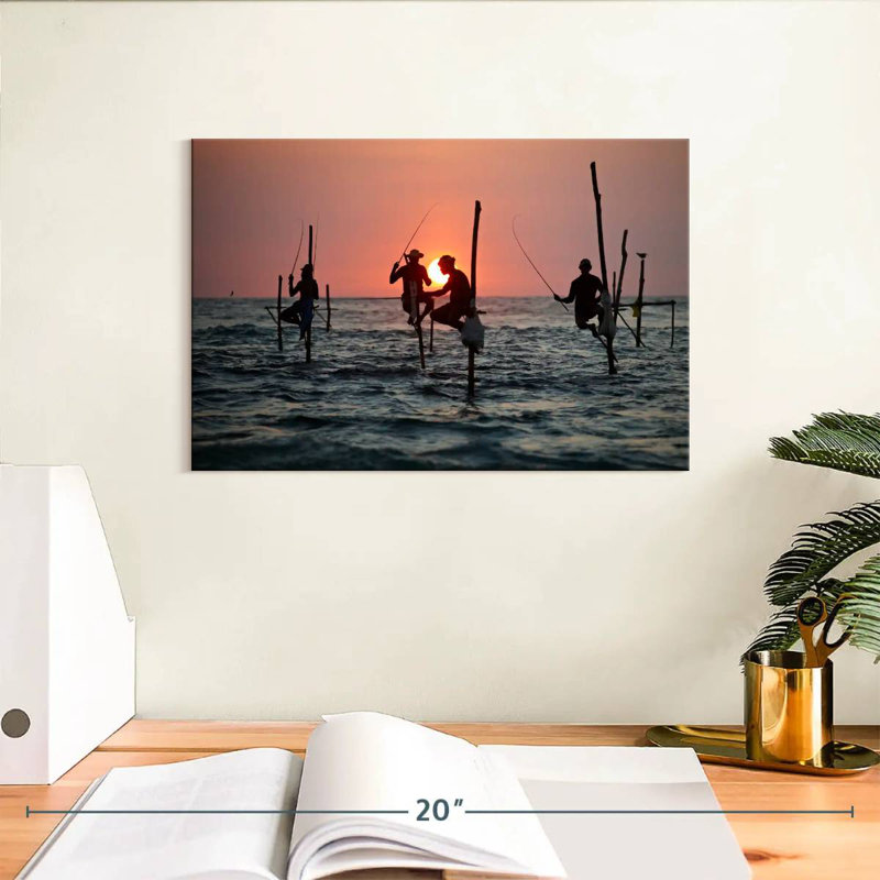 Stilt Fishermen, 8" H x 12" W