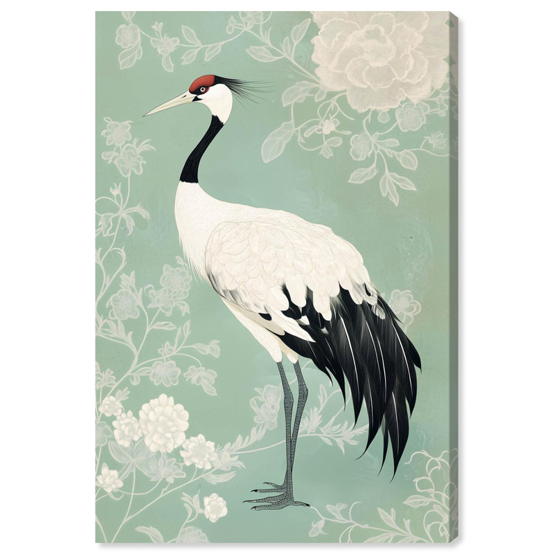 «Gentle Crane», reproduction d'art sur toile par Glam Art Remedy, H 54 po x l 36 po, Toile tendue avec châssis