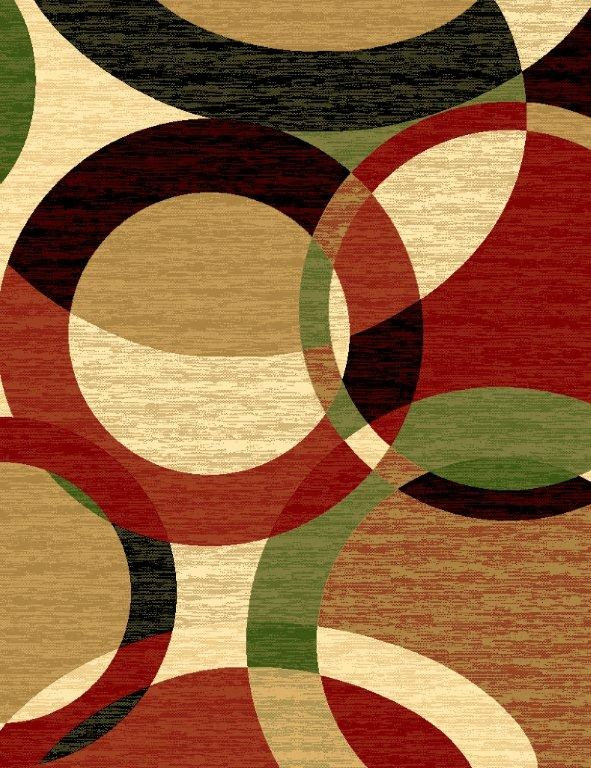 Tapis à motif abstrait noir / rouge Dossantos, Rectangle 6 pi 5 x 9 pi 2