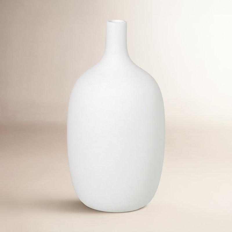 Vase de table en céramique CEOLA 8,3 po, Blanc