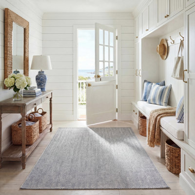 Arneshia Power Loom Gray/Navy Indoor/Outdoor Area Rug
