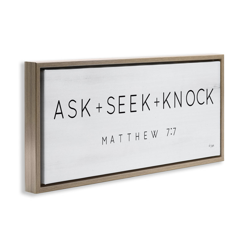 Ask Seek Knock, H 11 po x l 25 po, Cadre flottant orme Montalcino
