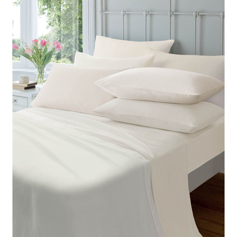 Bianca Flat Sheet, Double (4'6), Cream