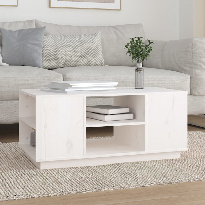 Kastin Solid Wood Solid Coffee Table with Storage, White