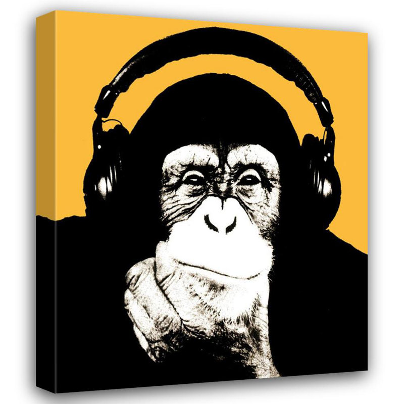 Headphones Monkey, 34" H x 28" W