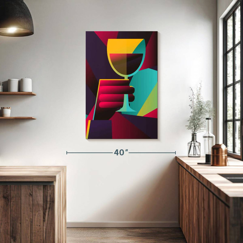 Yarlin Geometric Wine, 39" H x 26" W