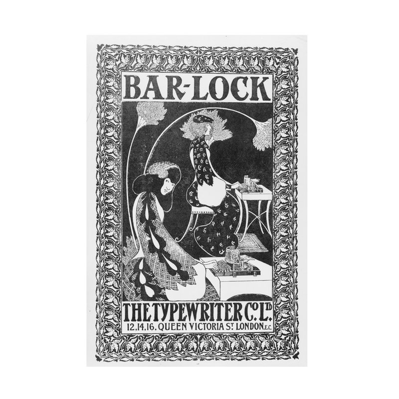 «English School Bar-Lock Typewriters», art sur toile C.1895, H 19 po x l 12 po