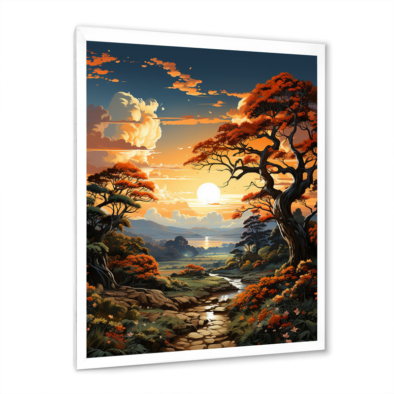 «Countryside Golden Field I» sur toile, H 40 po x l 30 po x P 1,5 po, Cadre photo blanc