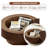 31.5" Walnut Fluted Drum Coffee Table with Storage for Small Spaces-117179474