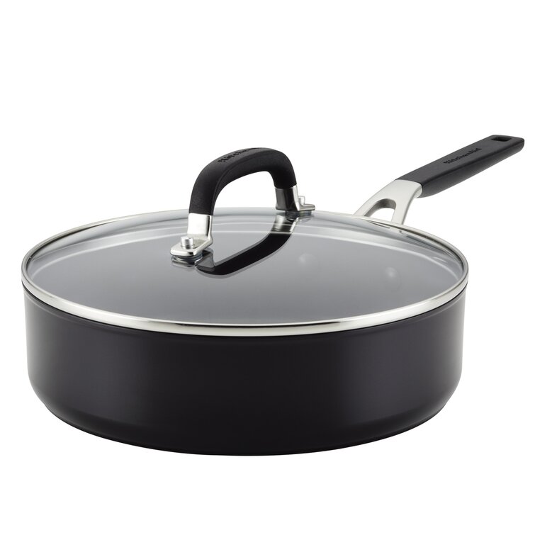 Kitchenaid 3 qt Nonstick Hard-Anodized Aluminum Saute Pan with Lid &  Reviews