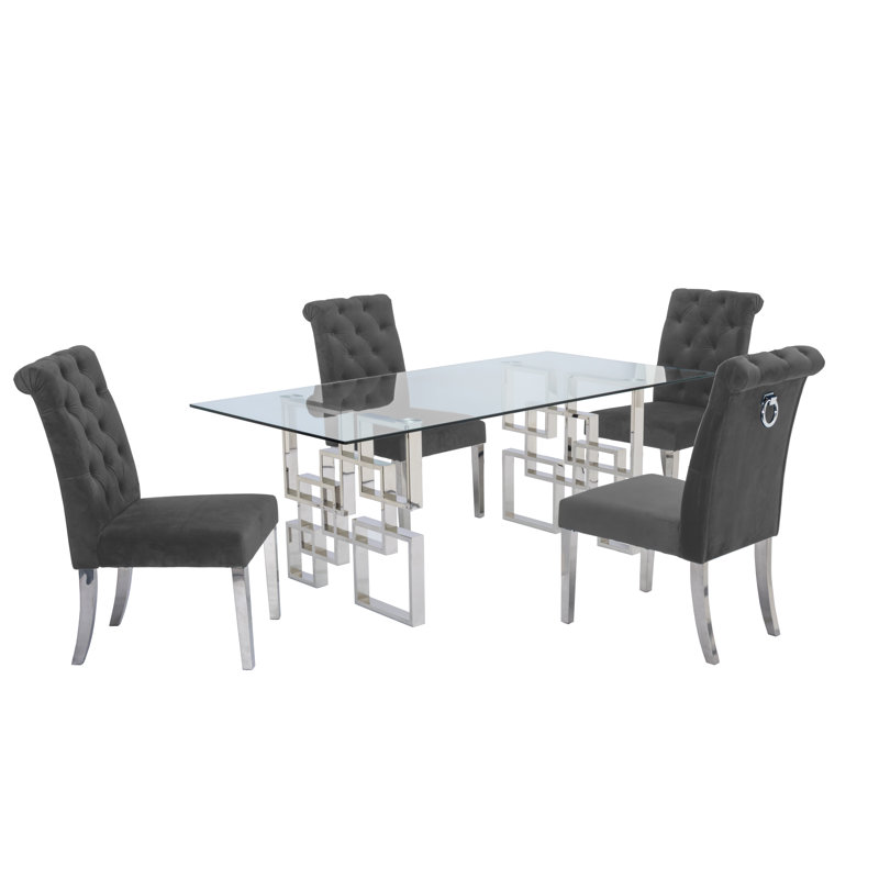 Ensemble repas pour 4 personnes Bauxite, Gris