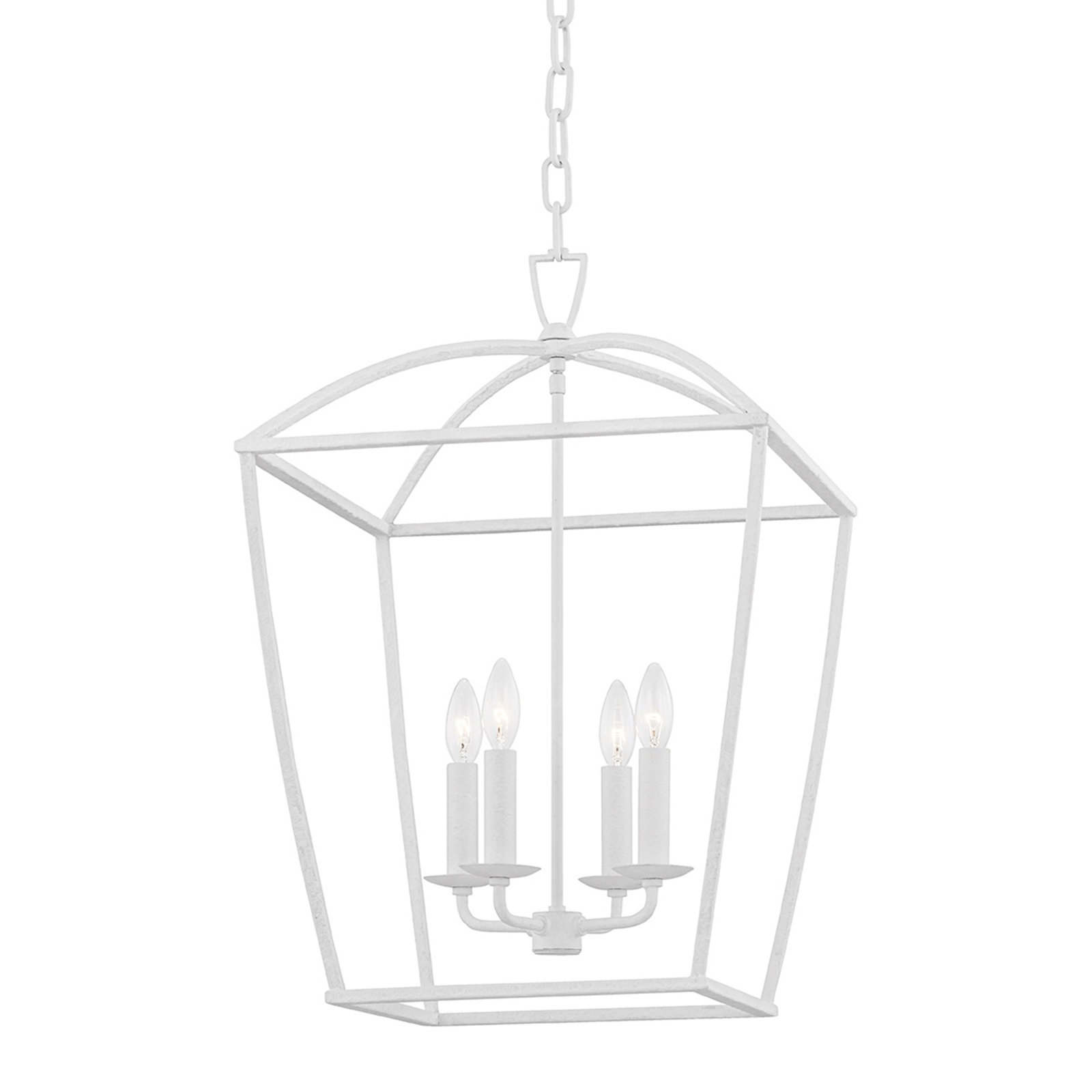 Brodie 4 - Light Lantern Chandelier, White Plaster, 79" H x 17" W x 17" D