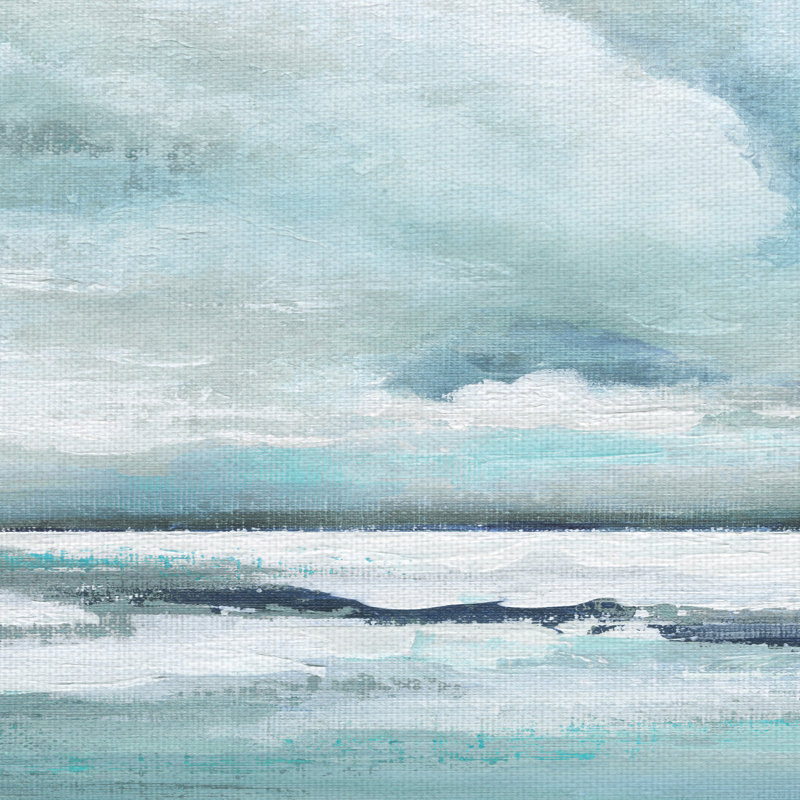 « gonflée clouds », reproduction de peinture à l’huile sur toile tendue, H 22 po x l 28 po x P 1,5 po