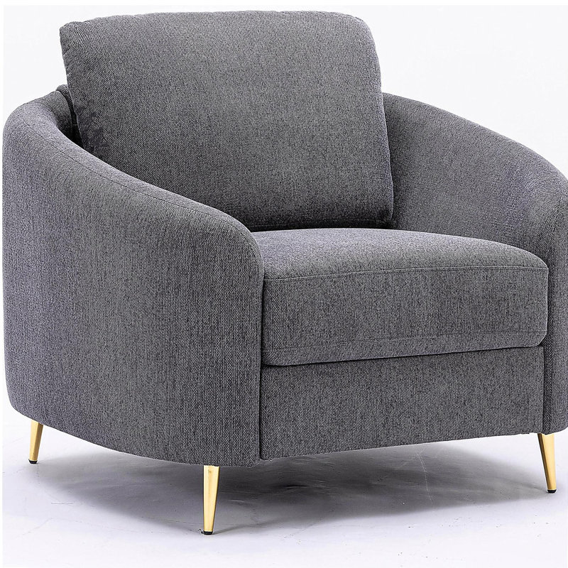 Fauteuil d'appoint gris à dossier lâche