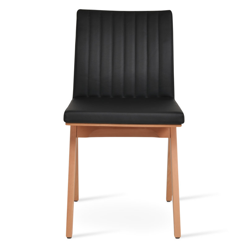 Chaise Zeyno Fino, Noir, Bois naturel