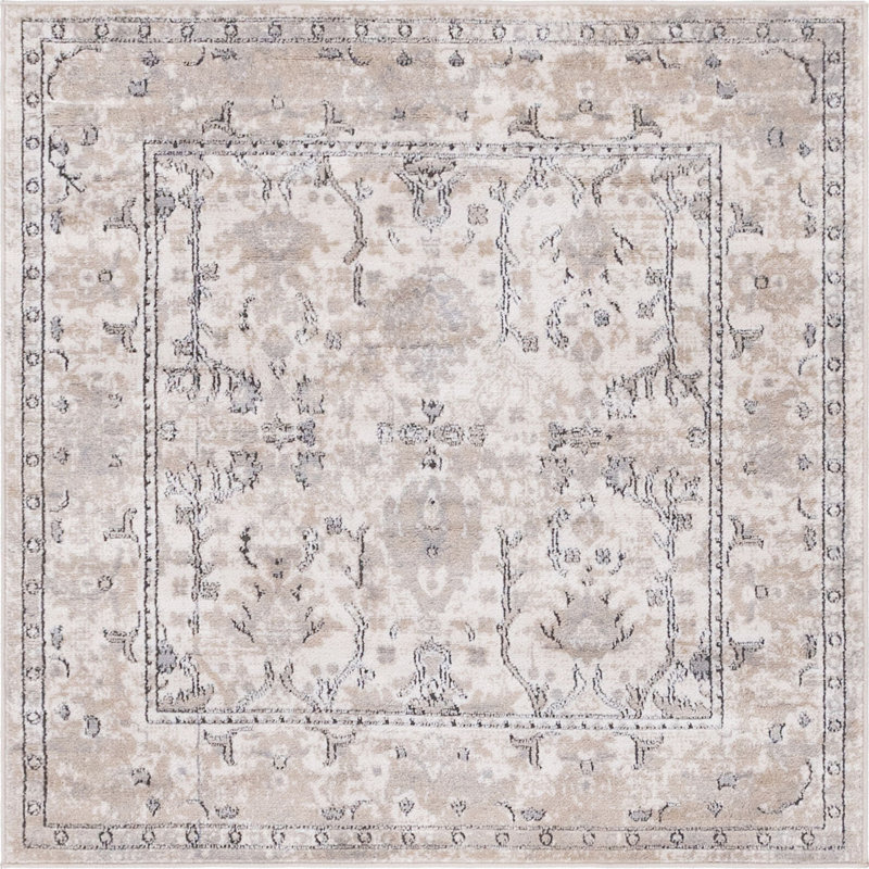 Tapis transitionnel de couleur caramel, Carré 4 pi