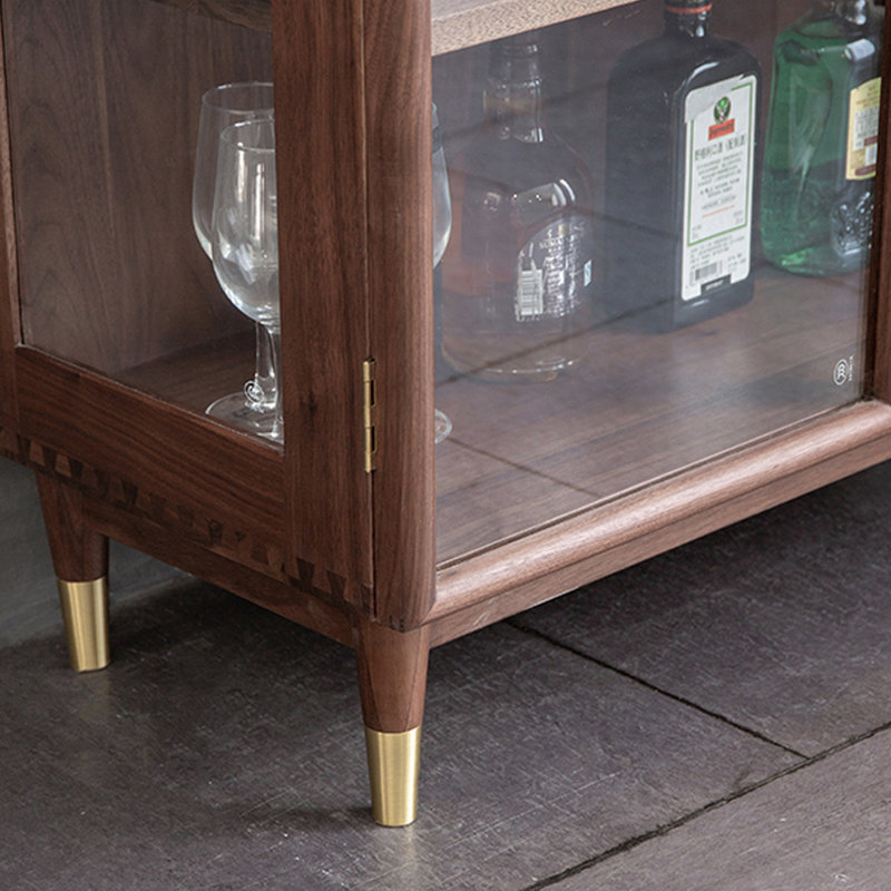 Nut-brown Solid Wood+Tempered Glass Display Cases