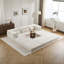 Canapé à compression, canapé convertible au sol, canapé modulaire désossé bricolage, aucun assemblage requis, tissu polaire circulaire, surdimensionné à 4 places avec 3 coussins, blanc-1241394178-1241394685