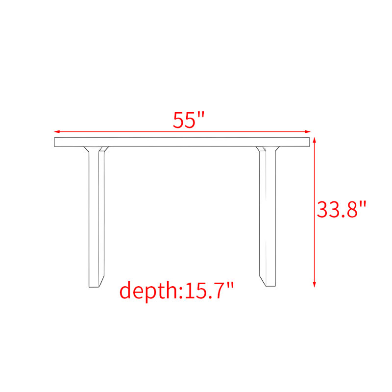 American style solid wood console table, Tan