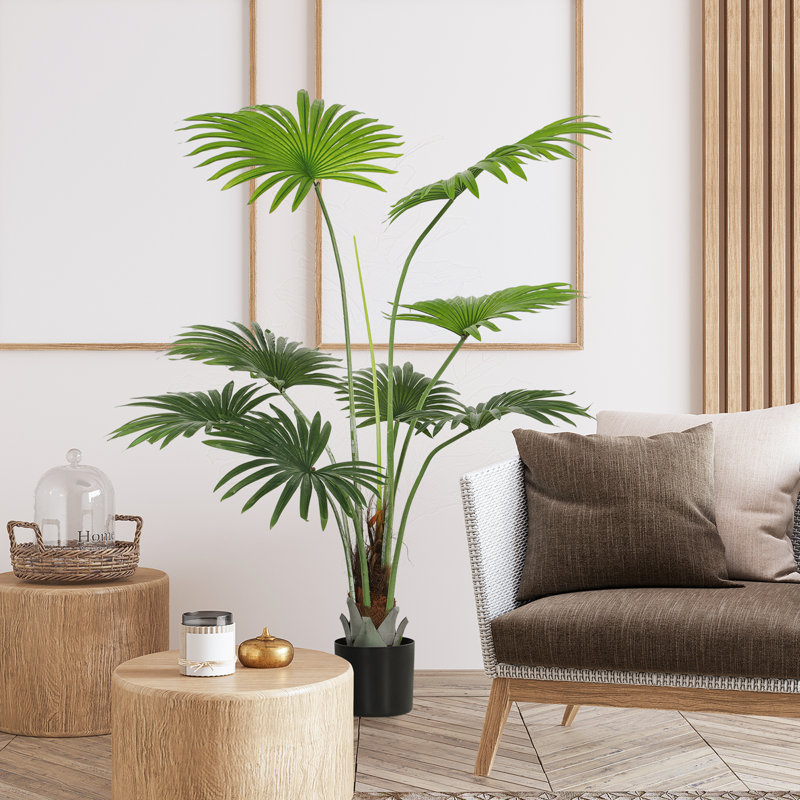 Faux Palm Tree in Pot, 145cm H x 18cm W x 18cm D