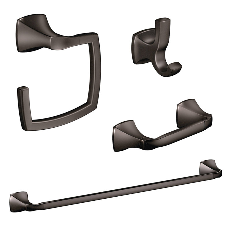 Voss 4 Piece Bathroom Hardware Set, Brushed Nickel